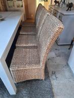 8 eetkamerstoelen, Ophalen, Gebruikt, Bruin, Riet of Rotan