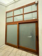 Houten schuifdeur met glas, Doe-het-zelf en Bouw, 150 tot 225 cm, Gebruikt, Hout, Inclusief glas