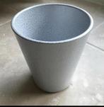 Cache pot émaillé blanc et argent, Enlèvement, Comme neuf