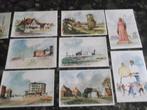 45 oude postkaarten van de kust ( gekleurd , aquarel)  9 ver, Enlèvement