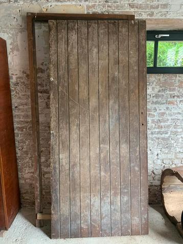 Porte en bois dur avec cadre, partie supérieure fixe, Porte intérieure, Enlèvement, Bois, 215 cm ou plus