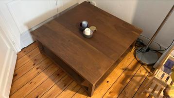 Vierkante salon tafel 1meter, Huis en Inrichting, Ophalen, Vierkant, Zo goed als nieuw, Minder dan 50 cm