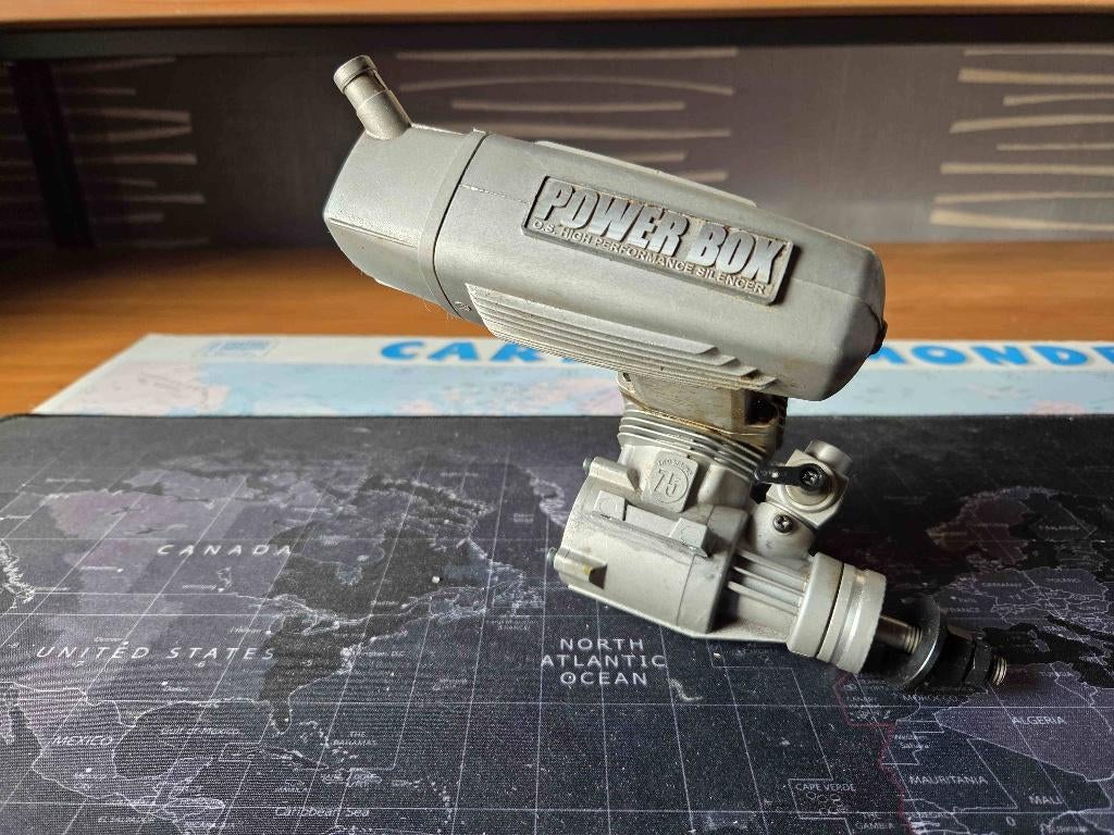 OS max 75 AX 12.3 cc Moteur nitro 2, Ophalen of Verzenden, Zo goed als nieuw, Nitro