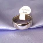 Ring zilver glanzend breed, Bijoux, Sacs & Beauté, Bagues, Neuf, Enlèvement ou Envoi, Femme ou Homme, Fer ou Acier