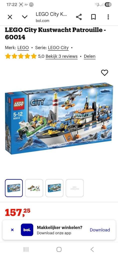 Lego city kustwacht patrouillle, Kinderen en Baby's, Speelgoed | Duplo en Lego, City, Lego, Ophalen of Verzenden, Complete set