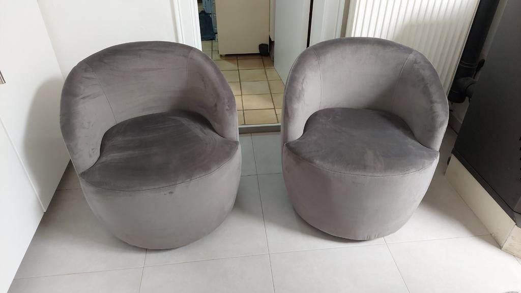 Twee zetels met draaivoet, Ophalen, Zo goed als nieuw, Stof, 50 tot 75 cm