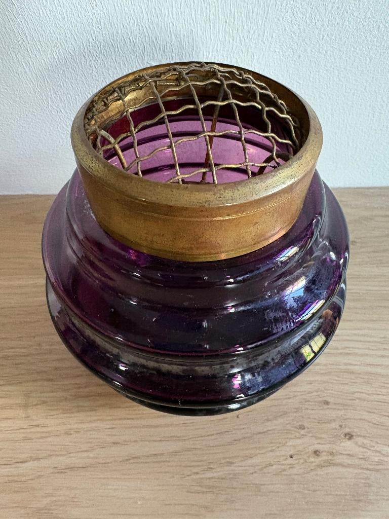 Bouchon à fleurs et vase Art Déco ancien., Enlèvement ou Envoi