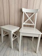 Ikea rosentorp stoel + IKEA ingolf kruk wit, Ophalen, Gebruikt, Wit