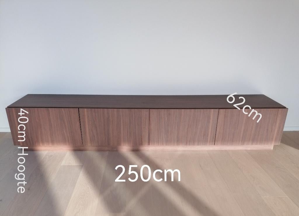 Splinternieuwe lage TV Kast design donkere kleur, Huis en Inrichting, Kasten |Televisiemeubels, Ophalen, Nieuw, Overige houtsoorten