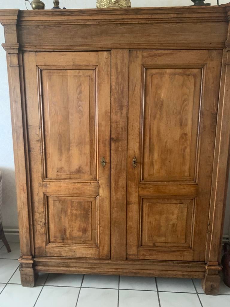 Mooie eiken kast grote 2 deurs met leggers 2 schuiven 205x 1, Ophalen