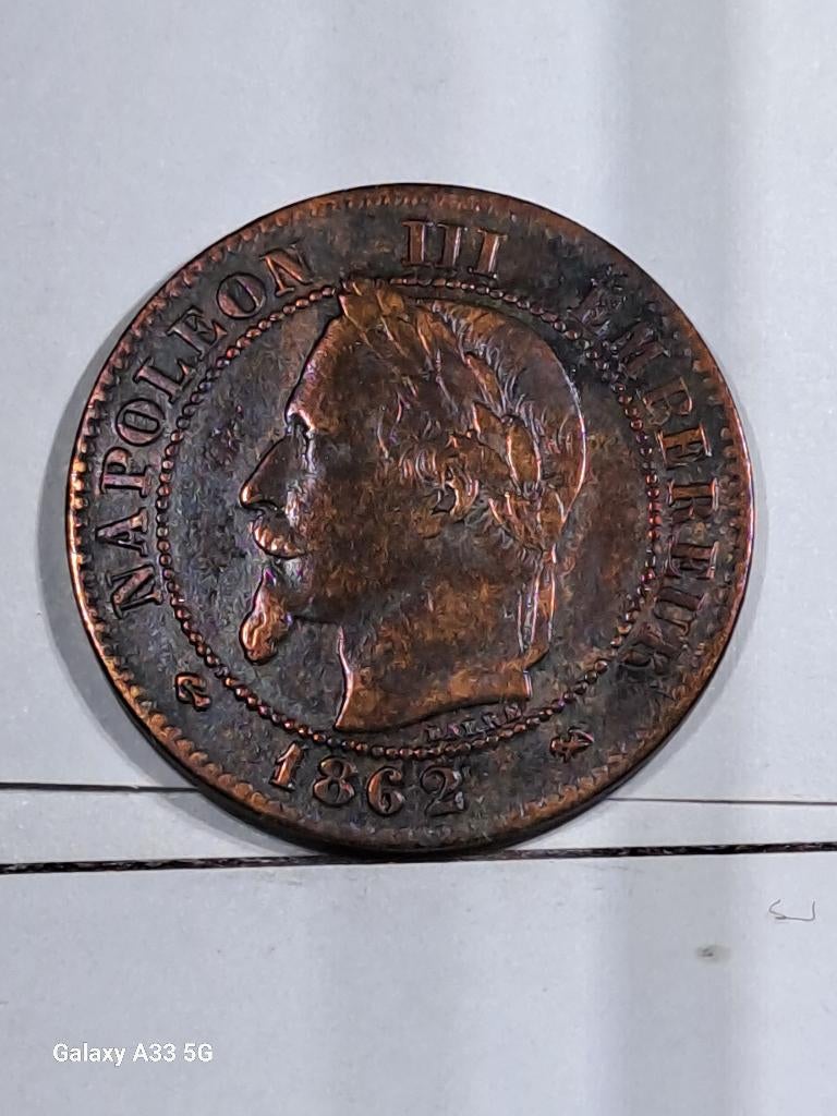 France 2 centimes Napoléon III Tête laurée 1862 K, Ophalen of Verzenden, Frankrijk, Losse munt