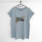 T-shirt getailleerd blauw glitter luipaard 4XL/48, Kleding | Dames, T-shirts, Maat 46/48 (XL) of groter, Nieuw, Korte mouw, Verzenden