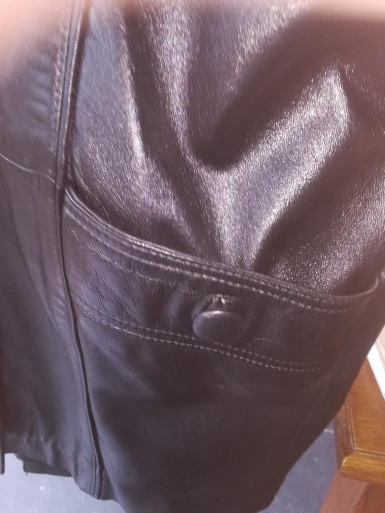 Lederen jas, Zwart, Zo goed als nieuw, Ophalen, ANDERE