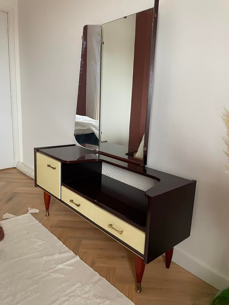 Vintage kaptafel, Maison & Meubles, Tables | Coiffeuses, Comme neuf, Bois, Enlèvement ou Envoi