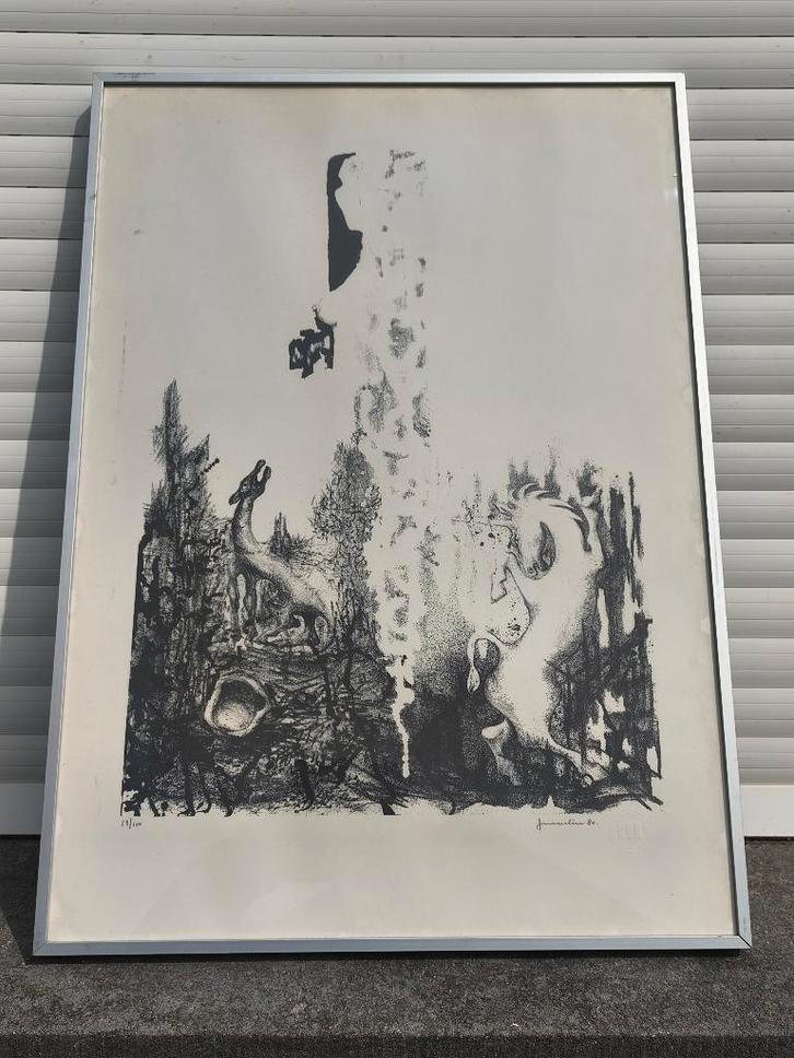 Lithographie signe jan vaerten, Antiek en Kunst, Kunst | Litho's en Zeefdrukken, Ophalen of Verzenden