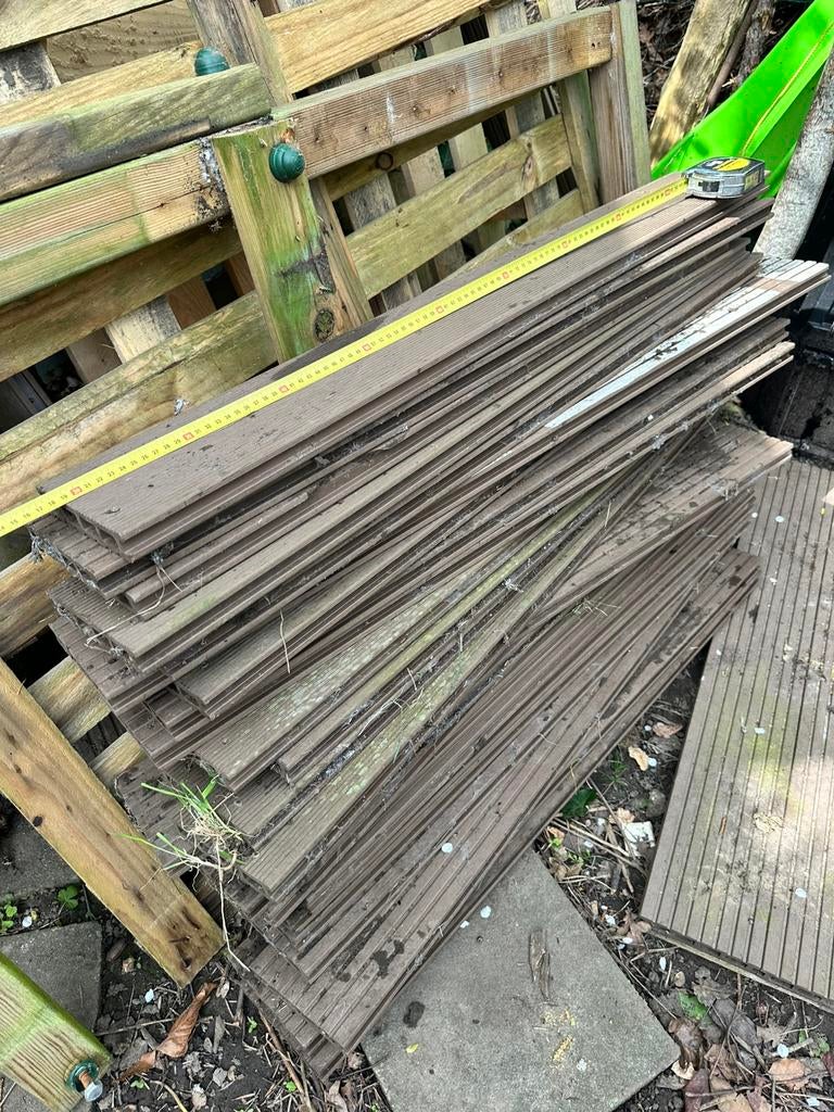 Lames de terrasse ~25p (1m), Jardin & Terrasse, Palissades, Enlèvement, Utilisé, Synthétique