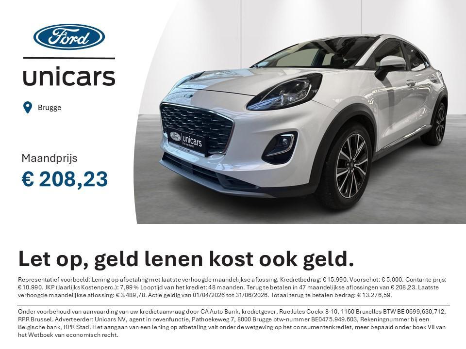 Ford Puma 1.0i Ecoboost 92kW Titanium, Auto's, Ford, Voorwielaandrijving, Stof, https://public.car-pass.be/vhr/98994edd-e815-4758-b683-bfd302c7c9e5