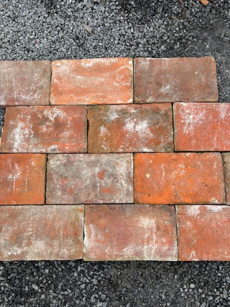 Antieke rechthoekige terracotta tegels BELLEN 0474220705, Antiquités & Art, Antiquités | Assiettes décoratives & Carrelages, Enlèvement