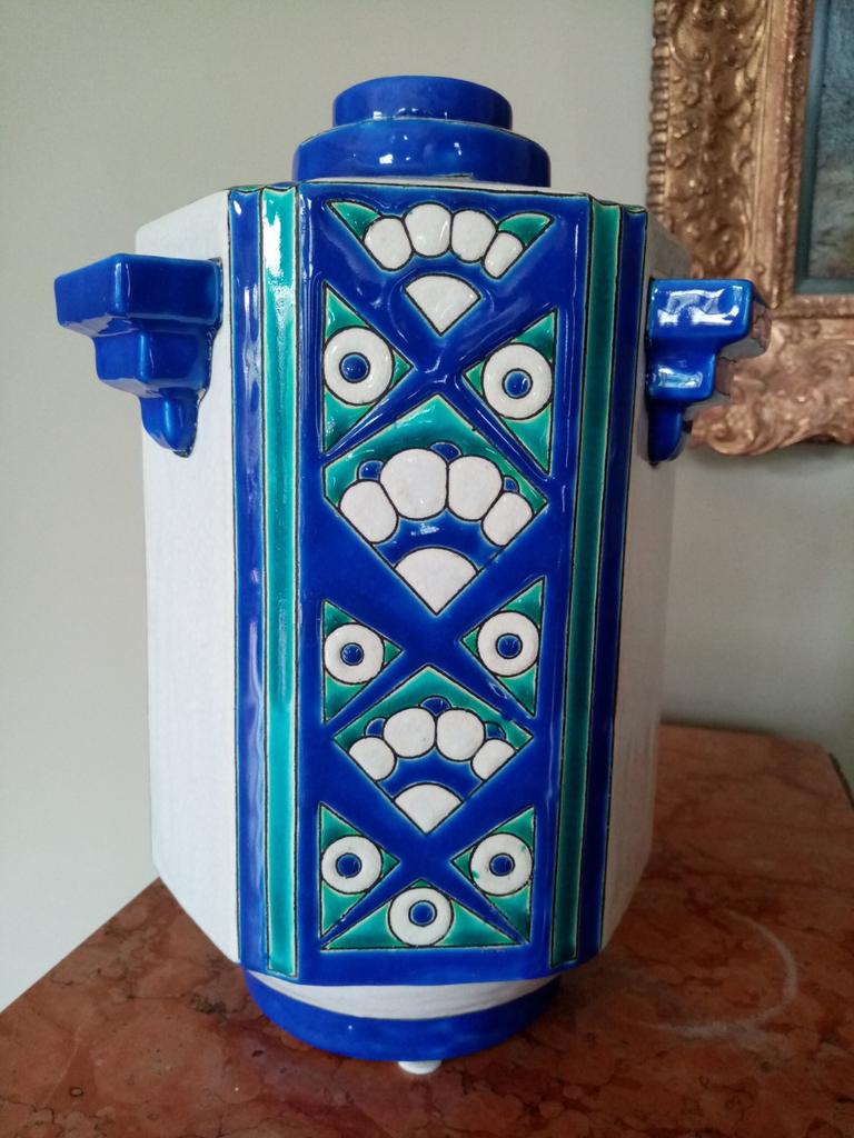 Vase Boch frères keramis Catteau art déco géométrique, Antiquités & Art, Enlèvement