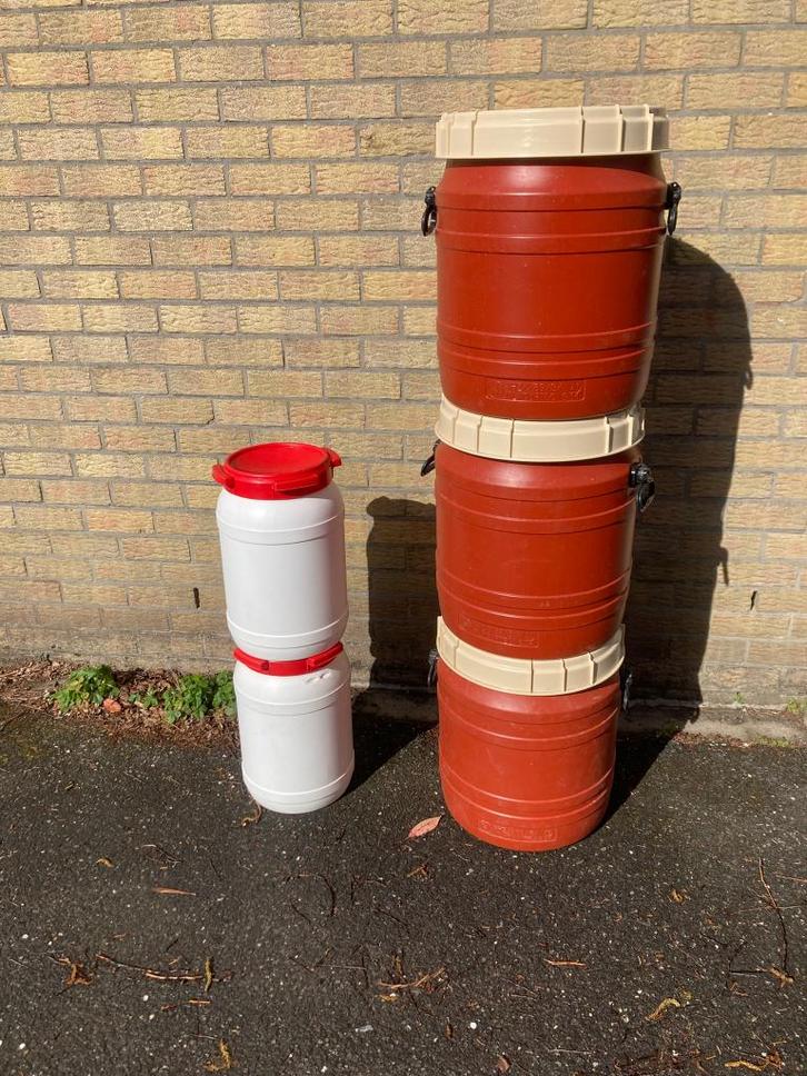 5x Curtec vaten (55L + 20L) – UN-gekeurd – weinig gebruikt, Doe-het-zelf en Bouw, Containers, Ophalen