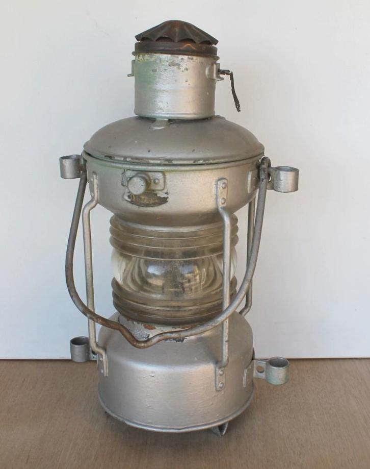 Lampe d'ancrage vintage/antique, acier, années 1920-1950, Collections, Marine, Utilisé, Ustensile, Bateau à moteur ou Voilier