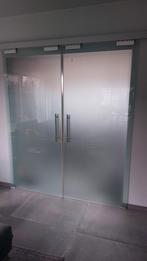 Dubbele glazen schuifdeur binnen, Ophalen, Gebruikt, Binnendeur, Glas