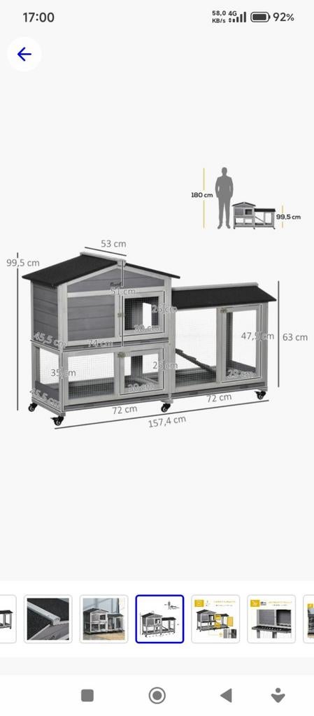 Pawhut konijnenkooi, Dieren en Toebehoren, Knaagdieren en Konijnen | Hokken en Kooien, Ophalen
