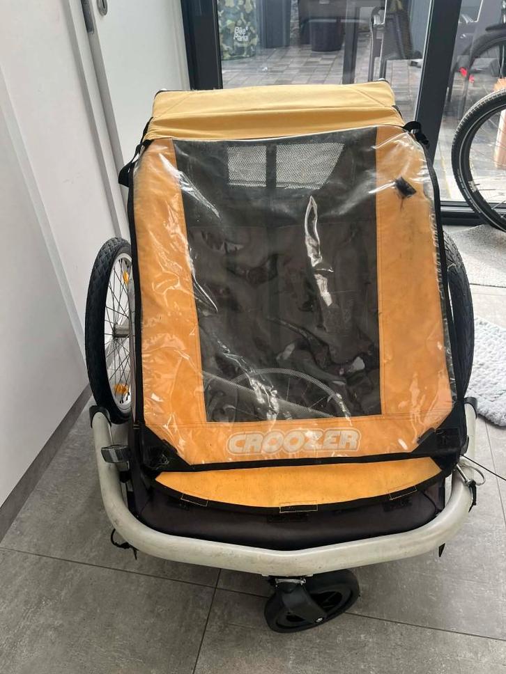 croozer 535 orange 2, Fietsen en Brommers, Fietsaccessoires | Aanhangwagens en Karren, Gebruikt, Kinderkar, 40 tot 60 kg, Opvouwbaar