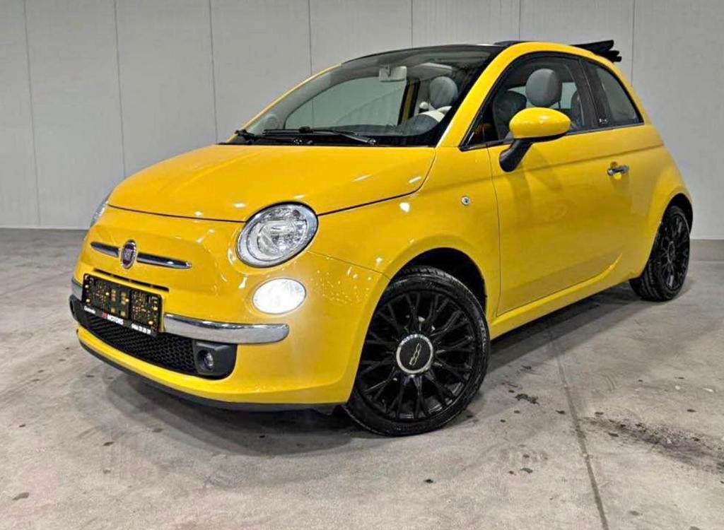 Fiat 500 Cabrio 1.2 Benzine – TOPSTAAT, Auto's, Euro 5, Beige, Cabriolet, Overige bekleding