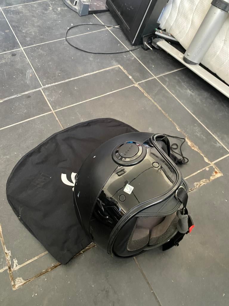 Casque Vespa Jet original, noir mat, taille L, housse inc, Enlèvement, Comme neuf, Autres types