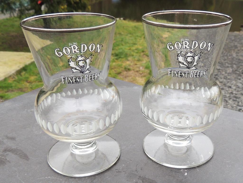 Deux verres GORDON FINEST BEER 25cl, Collections, Envoi, Neuf, Verre à bière