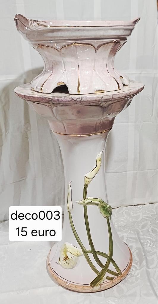 Super mooie porseleinen staander met bloempot, Ophalen, Gebruikt, Overige kleuren, Aardewerk of Porselein