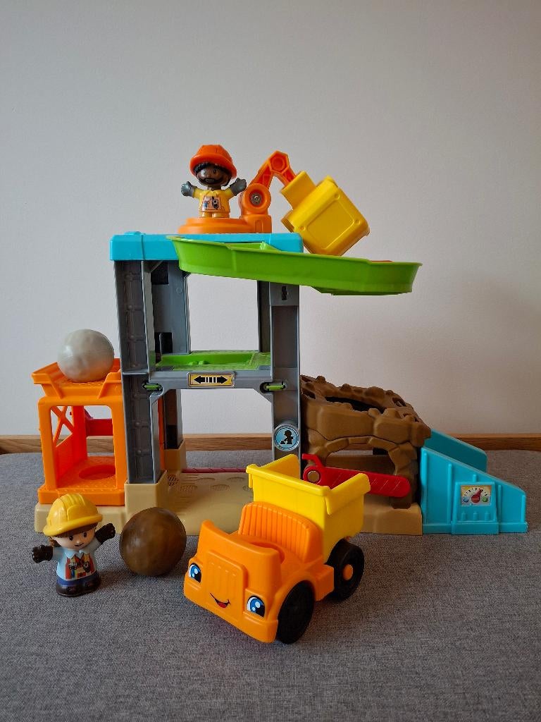 Fisher-Price Little People Leren laden bouwplaats, Ophalen, Zo goed als nieuw, Speelset, Met geluid