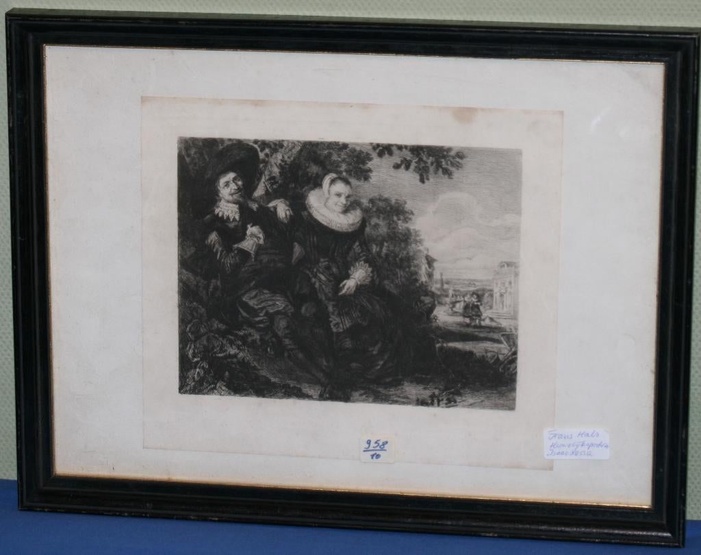 Johannes Arnoldus Boland - ETS Huwelijksportret Isaac Massa, Enlèvement ou Envoi, Eau-forte