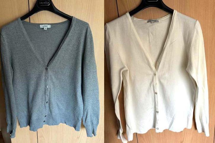 2 gilets neufs - taille 42/44 - parfait état - 2 pour 25€, Vêtements | Femmes, Pulls & Gilets, Neuf, Taille 42/44 (L), Blanc, Enlèvement ou Envoi