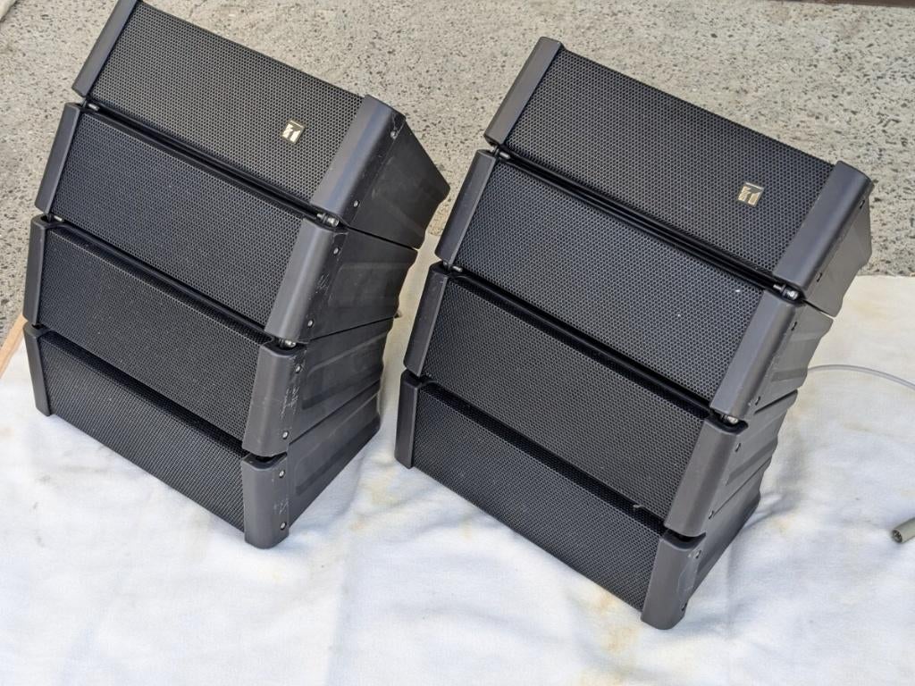 Ensemble haut-parleurs + supports TOA HX-5B-WP, TV, Hi-fi & Vidéo, Enceintes, Comme neuf, Enlèvement ou Envoi