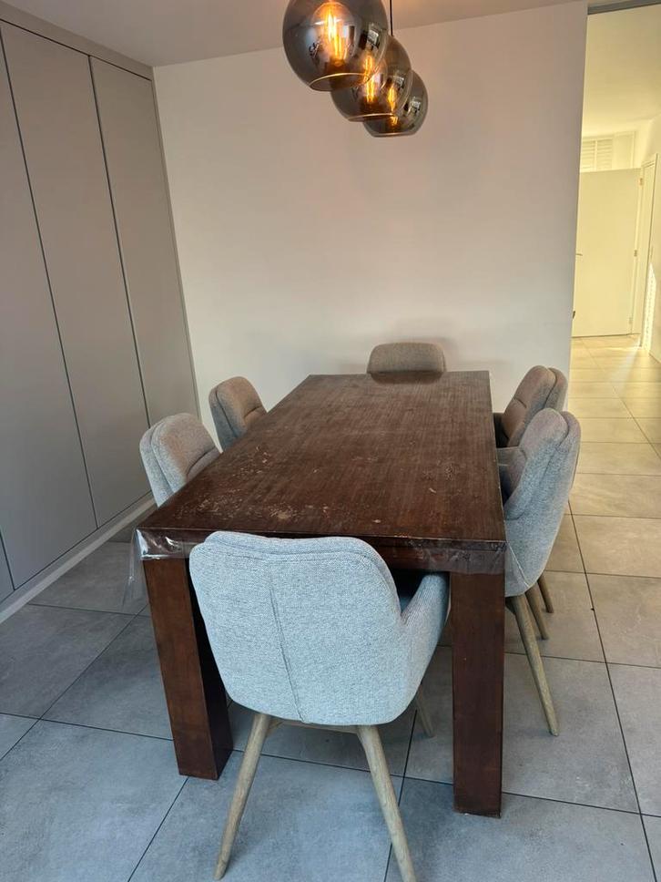 Op te frissen eettafel, Huis en Inrichting, Tafels | Eettafels, Gebruikt, 100 tot 150 cm, 200 cm of meer, Vijf personen of meer