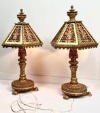 2 monumentale vintage Italiaanse verguld houtsnijwerk lampen, Enlèvement