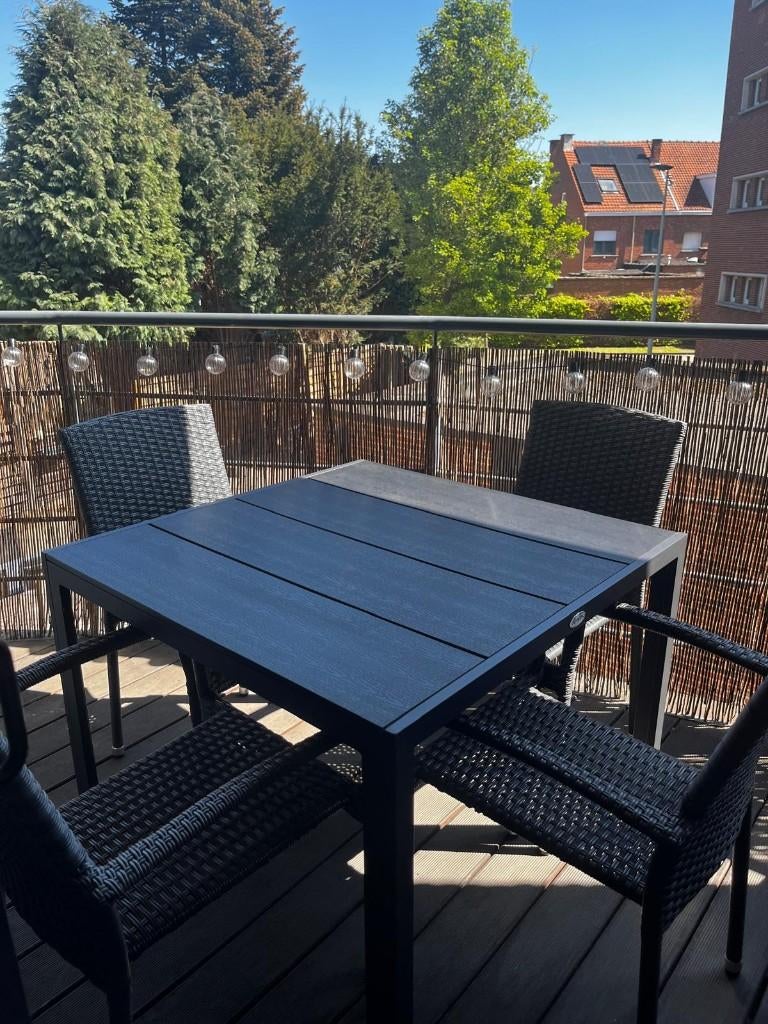 Tuinset (tafel + 4 stoelen), Jardin & Terrasse, Ensembles de jardin, Chaise, Salons de jardin, Aluminium, Comme neuf