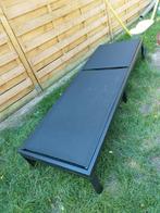 Zwart ligbed met wielen, verstelbaar hoofdeinde, Ophalen, Aluminium, Verstelbaar