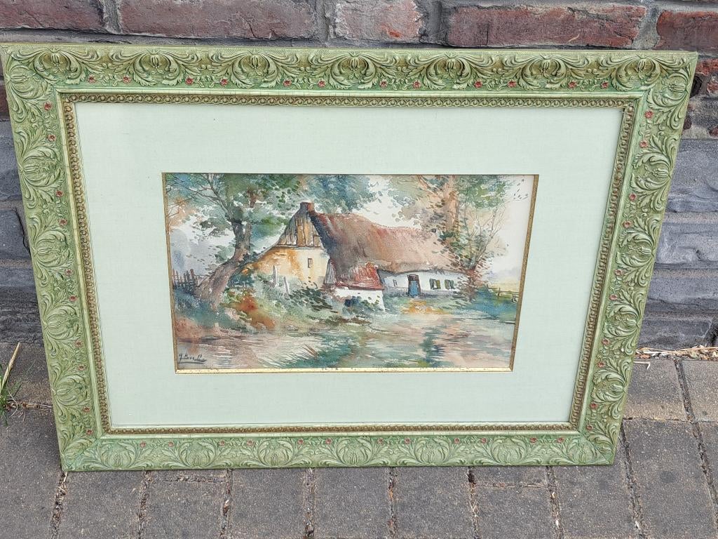 aquarelle maison signe, Enlèvement ou Envoi