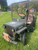 Vintage trapauto Jeep dik metaal, Ophalen