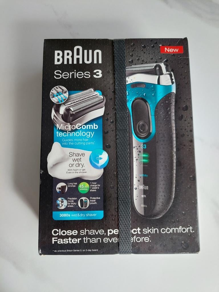 Series 3 ProSkin 3080s Rasoir Électrique Homme Barbe, Noir/B, Ophalen