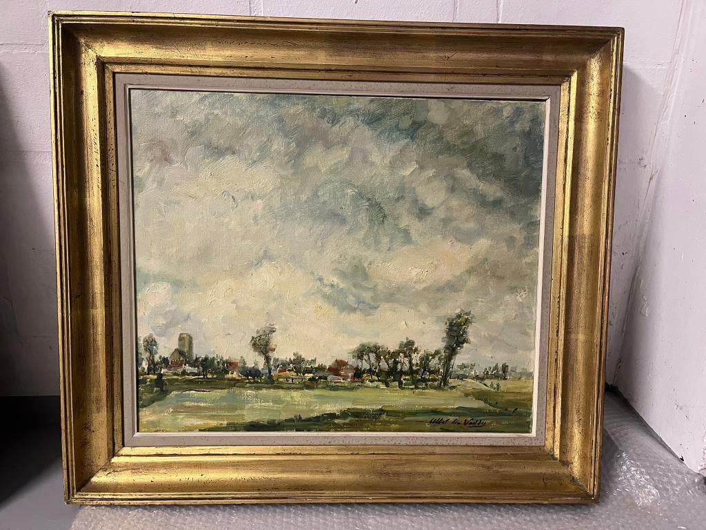 Schilderijen Brugse School Albert De Vadder–3 werken–omlijst, Ophalen