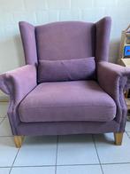 engelse fauteuil Stof paars, 75 à 100 cm, Comme neuf, Enlèvement, 100 à 125 cm