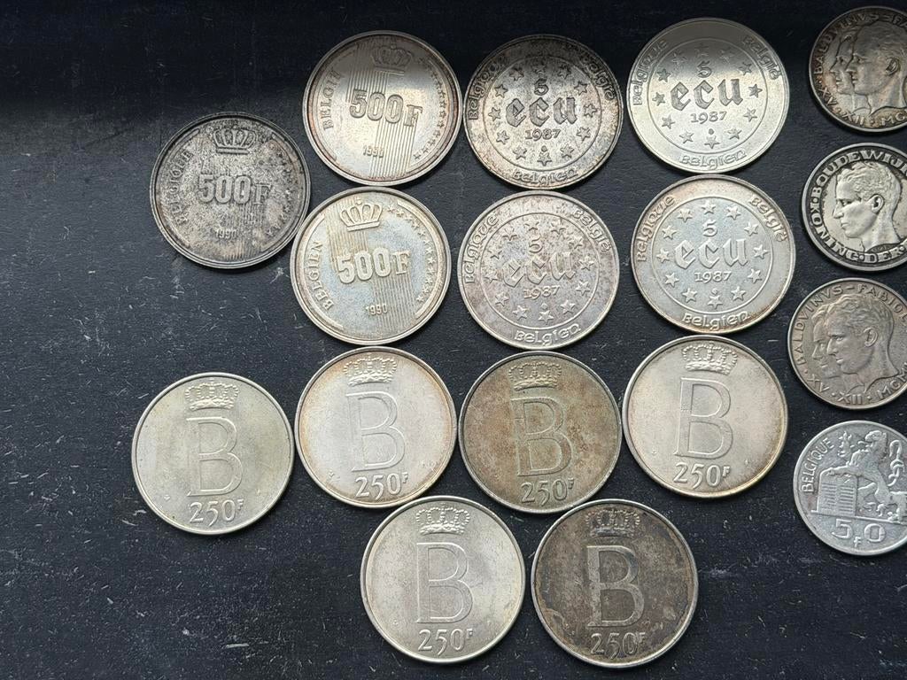 Lot de pièces d'argent, Timbres & Monnaies, Monnaies | Belgique, Enlèvement, Argent, Monnaie en vrac, Argent