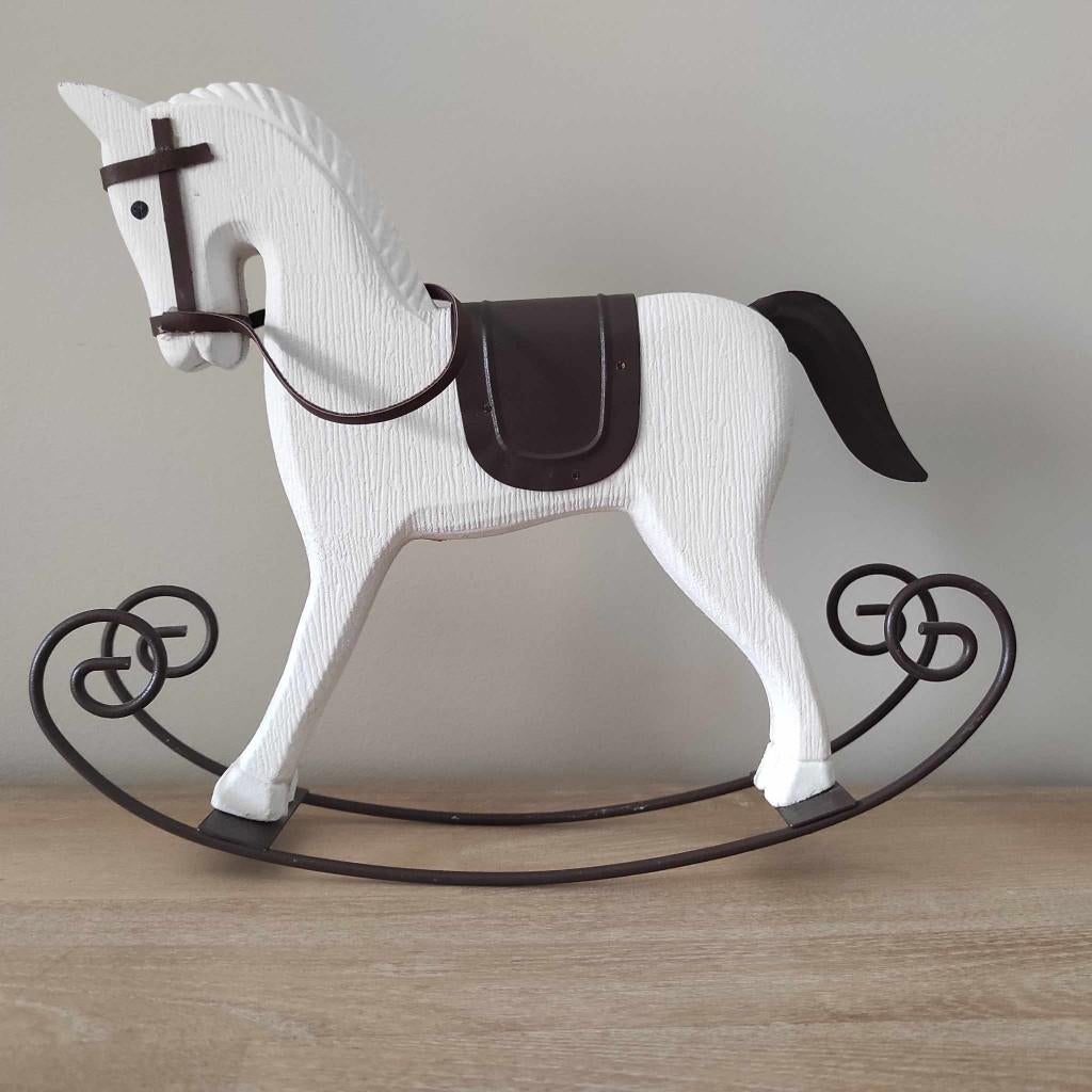 schommelpaard decoratie, Ophalen of Verzenden, Zo goed als nieuw, Wit, Hout