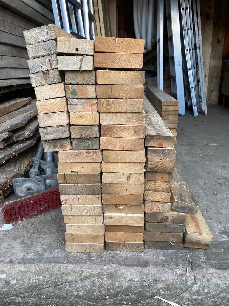 Grenen balken, 10cm x 7.5cm x 500cm, Ophalen, Zo goed als nieuw, Balken