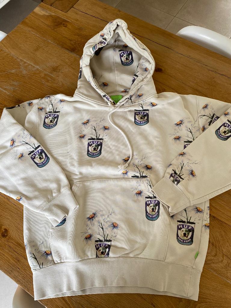 Beige sweater met kap Huf met tekening, Kinderen en Baby's, Kinderkleding | Maat 170, Gebruikt, Jongen of Meisje, Trui of Vest