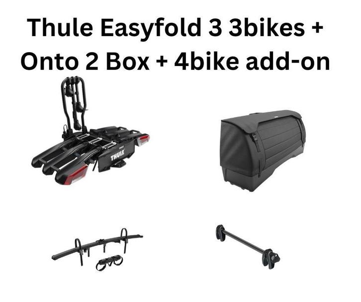 Easyfold 4 bikes + Onto, Auto diversen, Fietsendragers, Nieuw, Trekhaakdrager, 3 fietsen of meer, Brede banden, Elektrische fiets